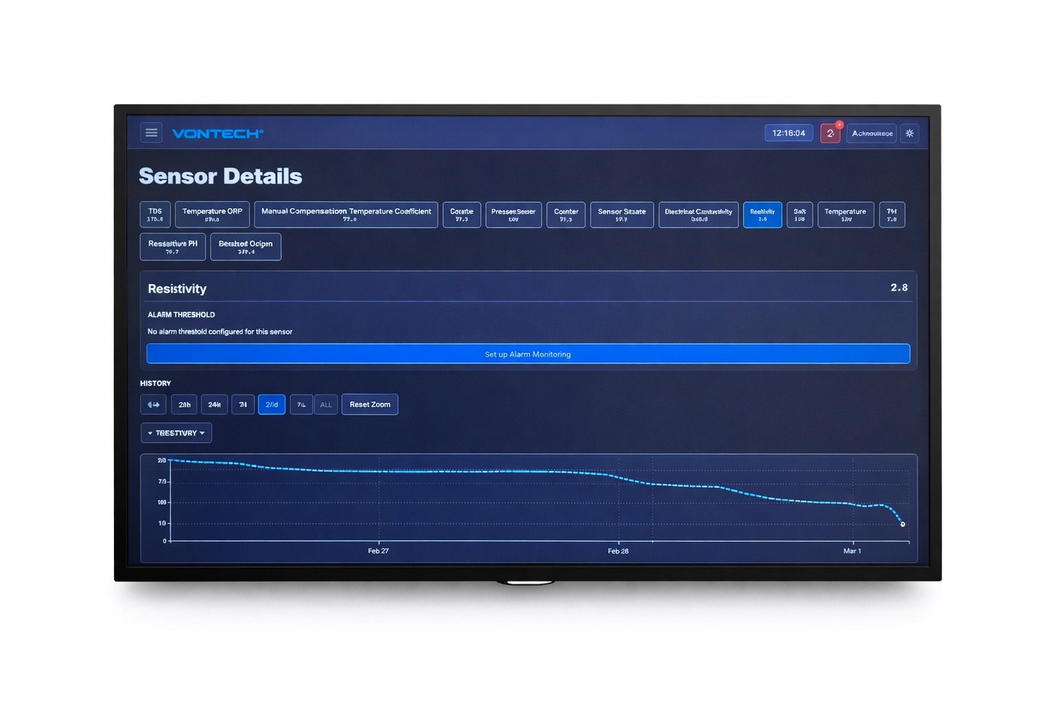 Guardian HMI sensor details view